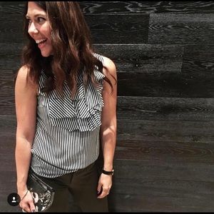Banana Republic sleeveless blouse with ruffle